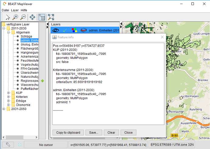 GIS feature info